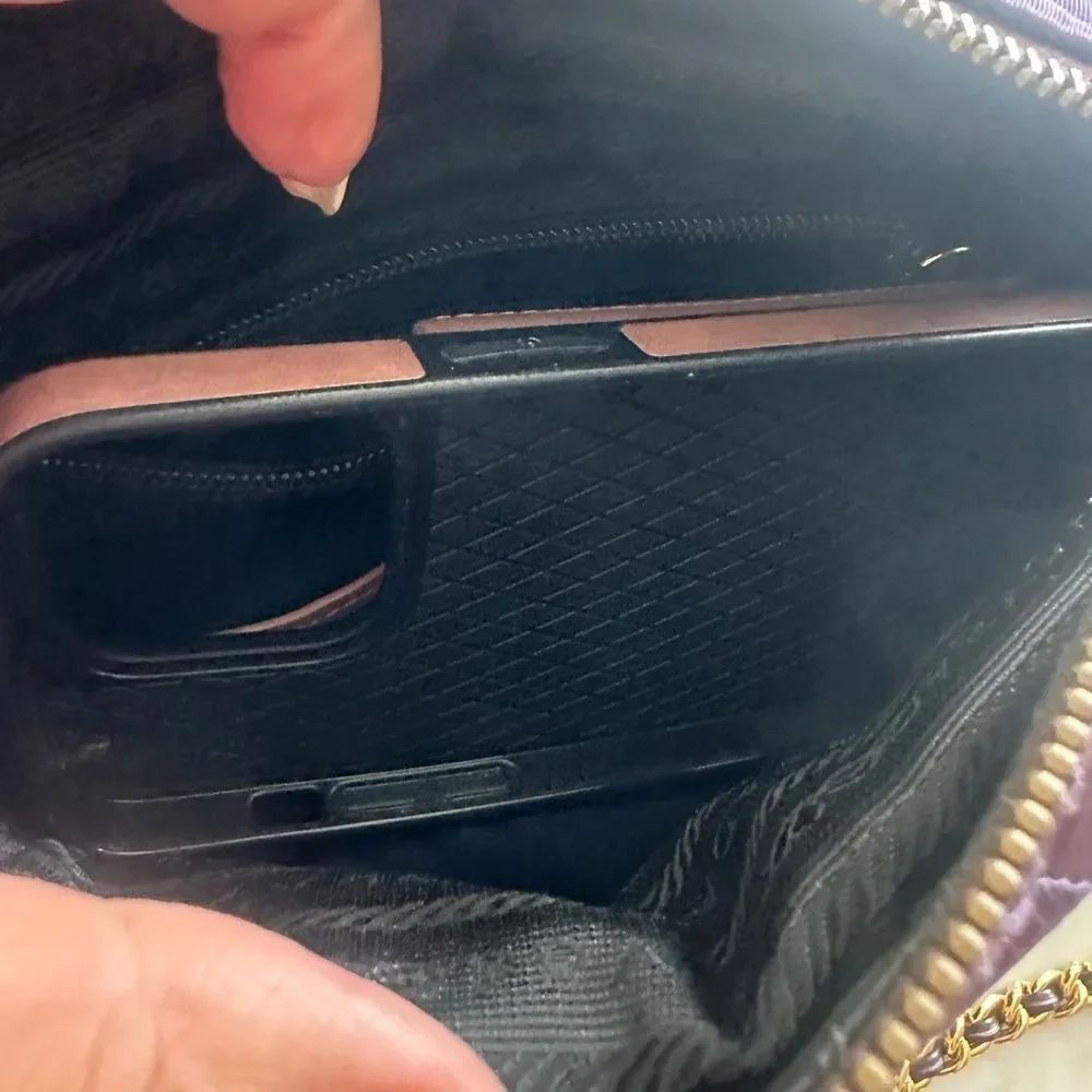 Prada Dark Purple Quilted Shoulder Bag with Chain Straps - Picture 11 of 16